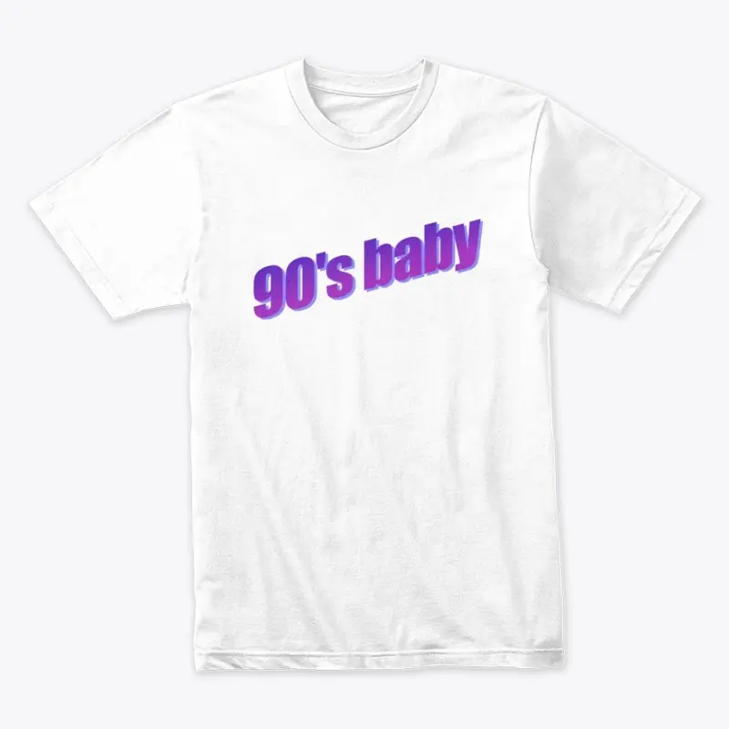 "90's baby" WordArt t-shirt purple