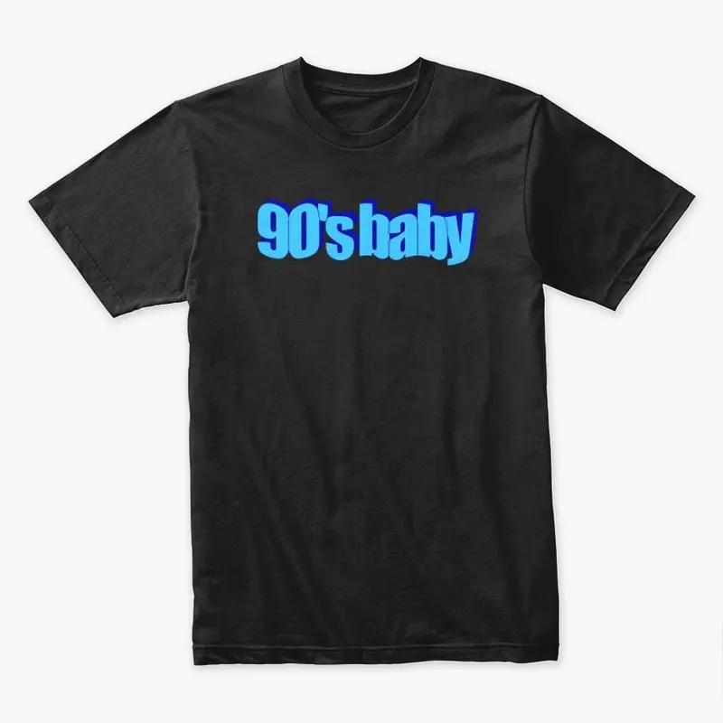 "90's baby" WordArt t-shirt blue